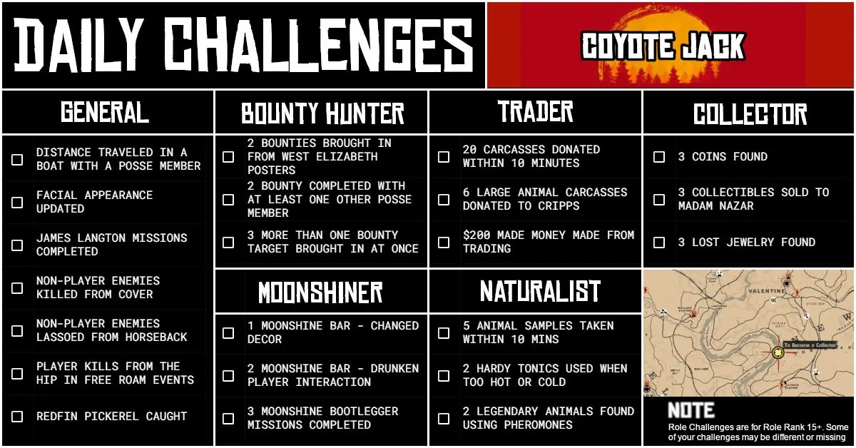 Wednesday 19 May Daily Challenges CoyoteJack