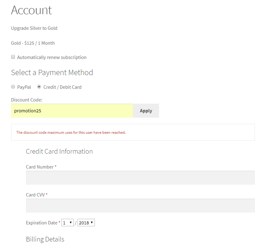 Limit Discount Code Uses per User in Paid Member Subscriptions Cozmoslabs