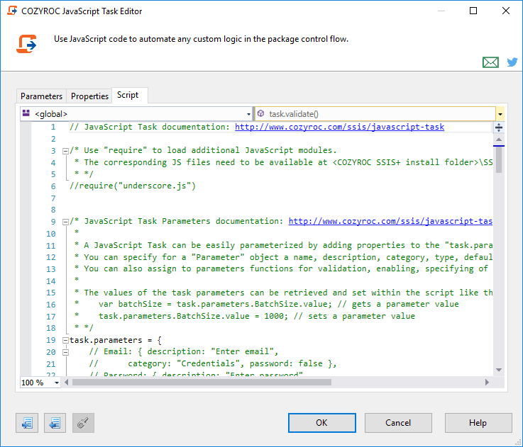 JavaScript Task COZYROC