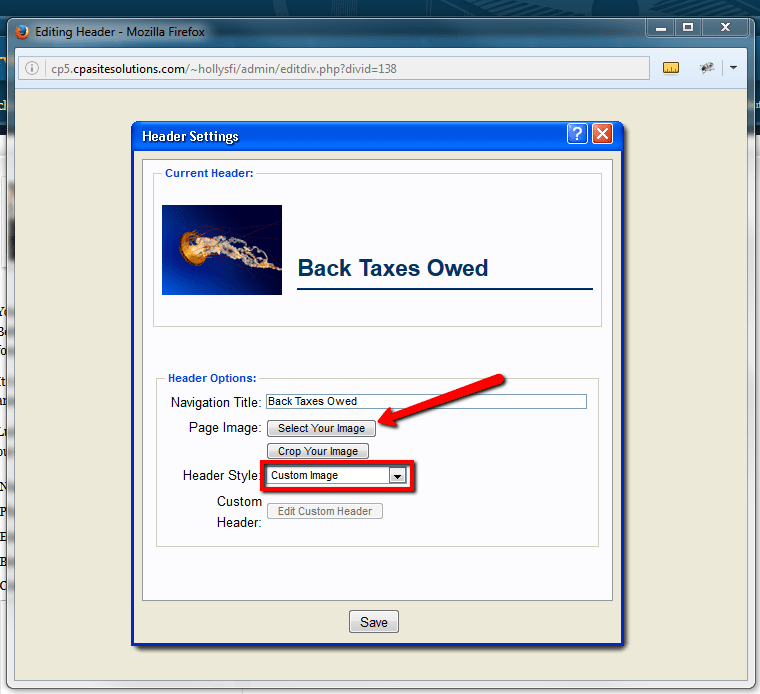 Creating A Custom Header