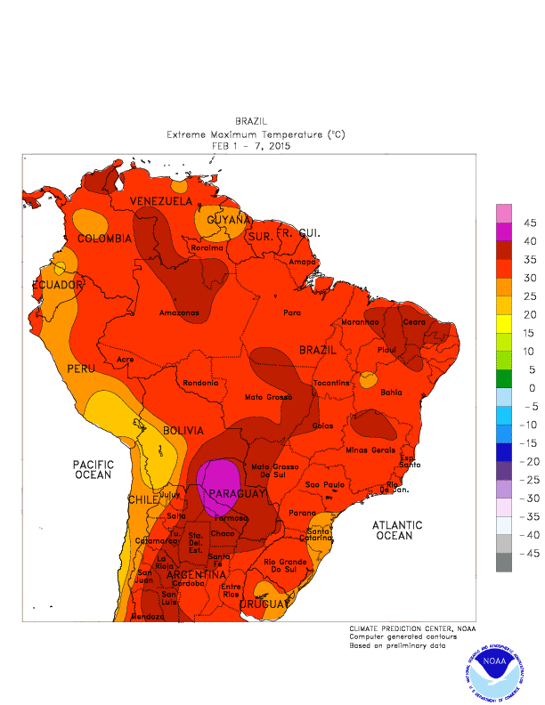South America Temperature Map CPC Monitoring and Data Regional Climate Maps South America