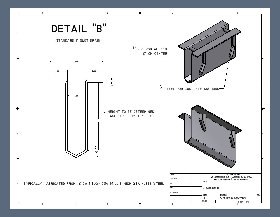 Standard Trench Drain Detail