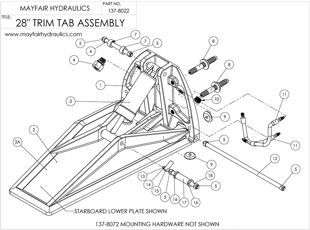 CP Performance 28" Trim Tab Parts