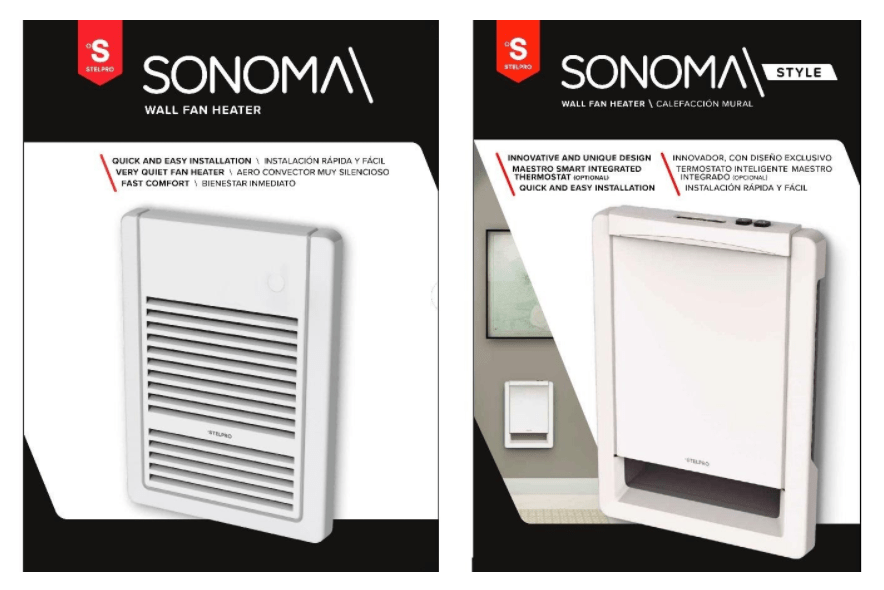 Stelpro Design Recalls Sonoma Wall Fan Heaters Due to Fire Hazard