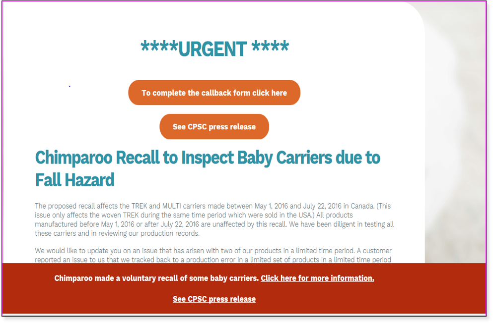 site Notification Guide for Recalling Companies CPSC.gov