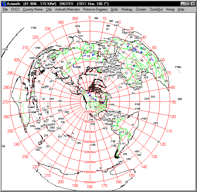 Azimuthal Bearing Topographic Map Azimuth scr