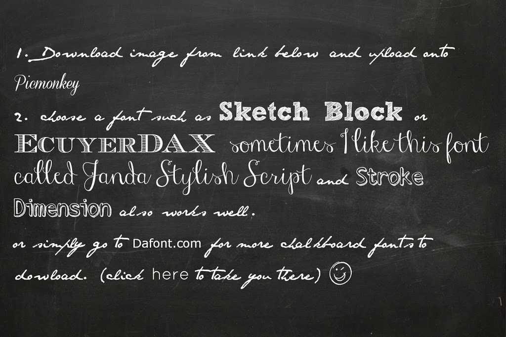 Chalkboard Graffics using Picmonkey