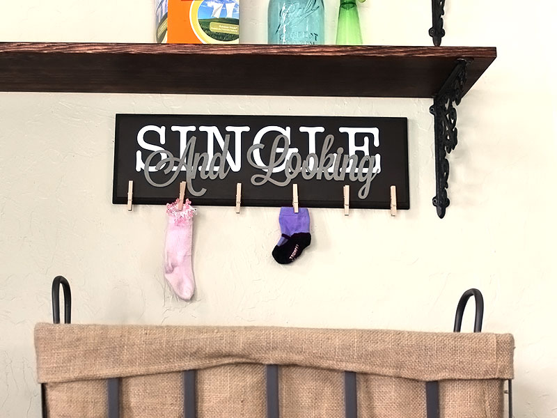 DIY Single and Looking Missing Sock Holder
