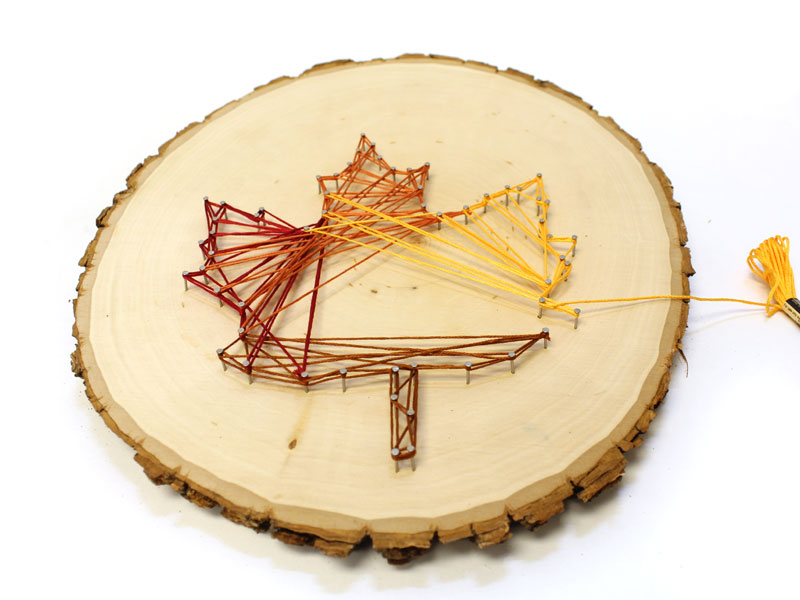How to Make Fall String Art Leaf Stencil DIY