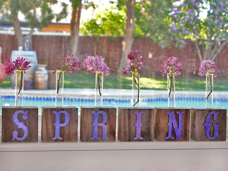 How to Make Wood Block Letter Vases DIY