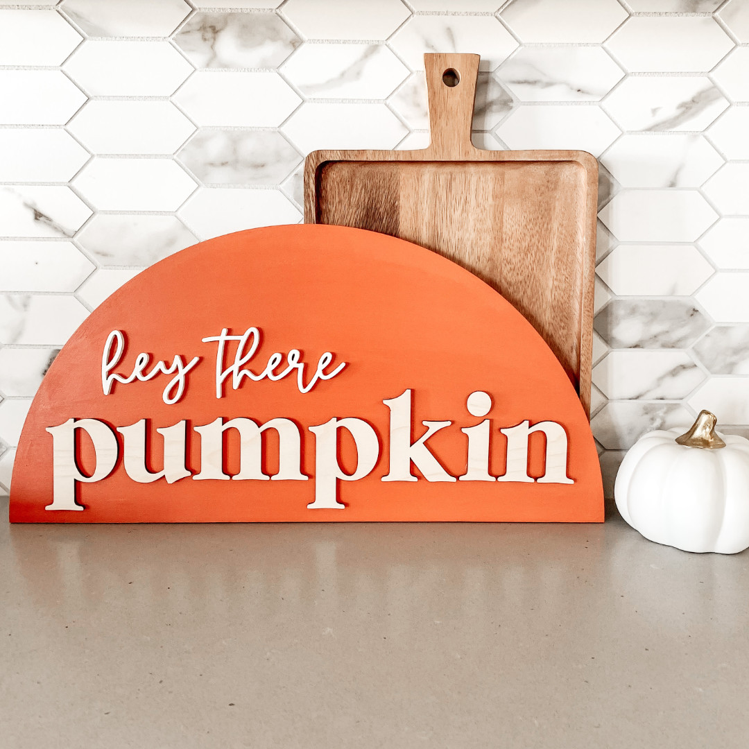 DIY Hey There Pumpkin Sign Fall Decor