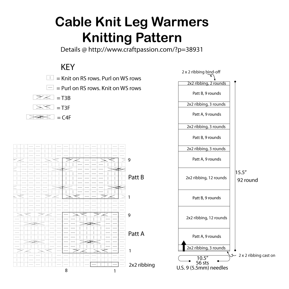 Cable Knit Leg Warmers Free Knitting Pattern Craft Passion