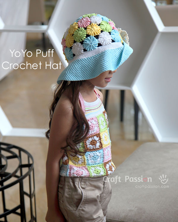 How To Crochet A Hat With YoYo Puff Free Crochet Pattern