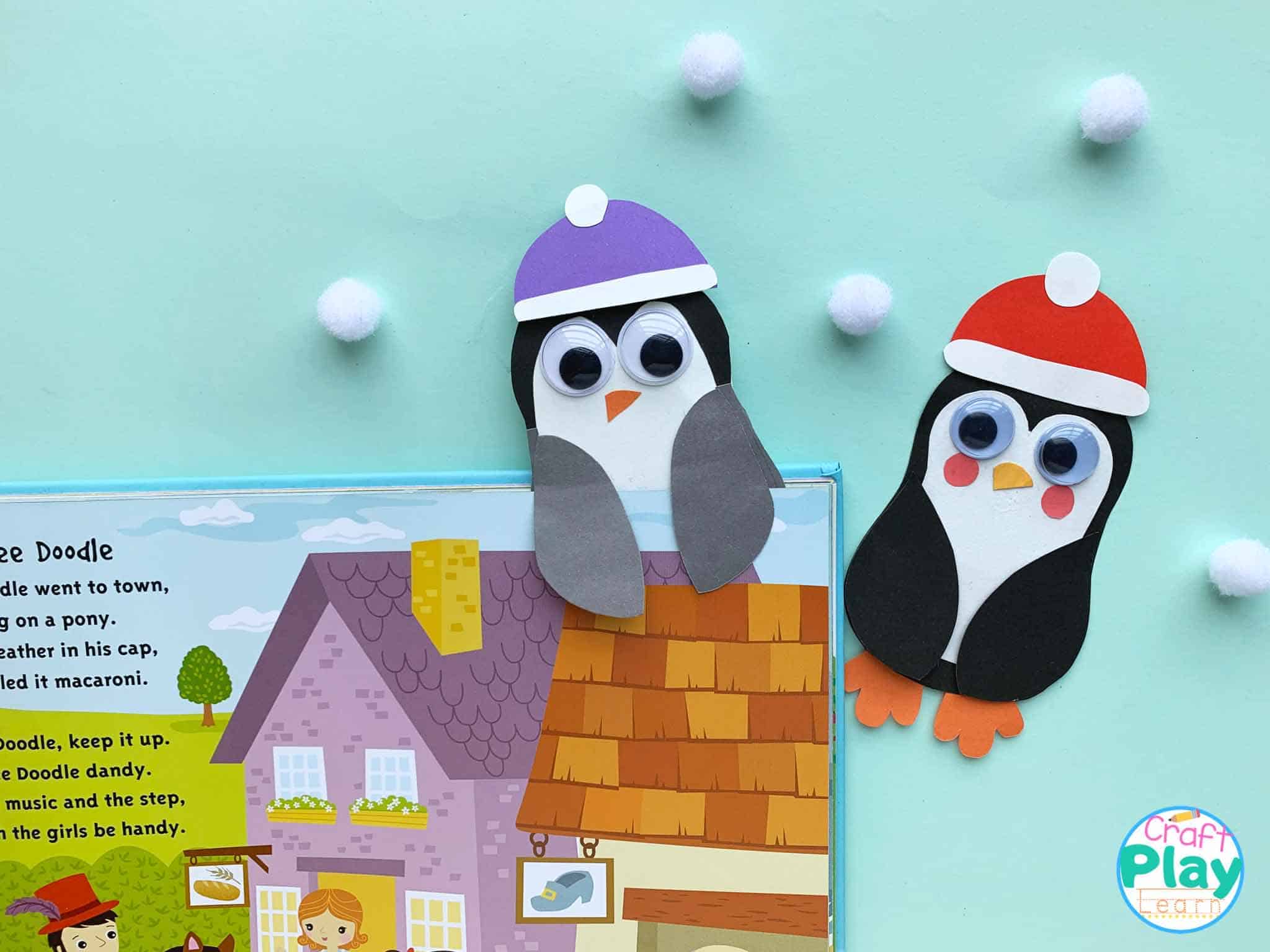 DIY Penguin Bookmark Template And Craft Craft Play Learn