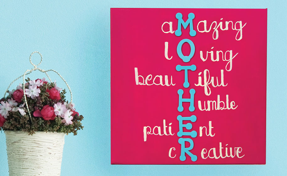 "MOTHER" Acrostic Poem Canvas - Craft Project Ideas