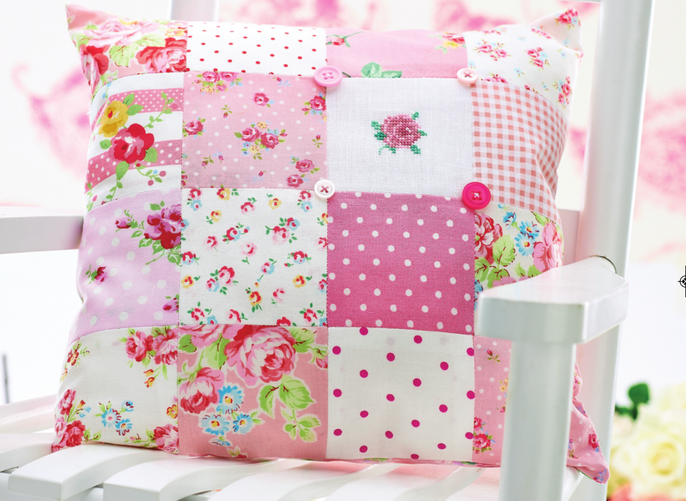 Floral Patchwork Cushion Free Craft Project Stitching Crafts