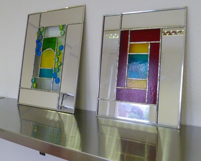 Stained Glass Samples on Display London Craft Courses Crafting