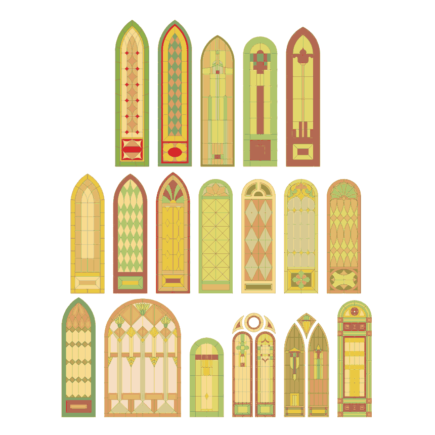 Arch stained glass window patterns CRAFTSMANSPACE