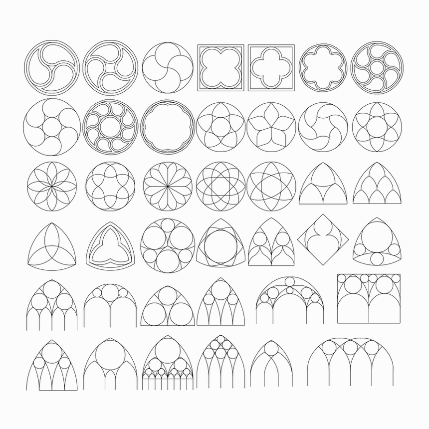 Gothic tracery design elements CRAFTSMANSPACE
