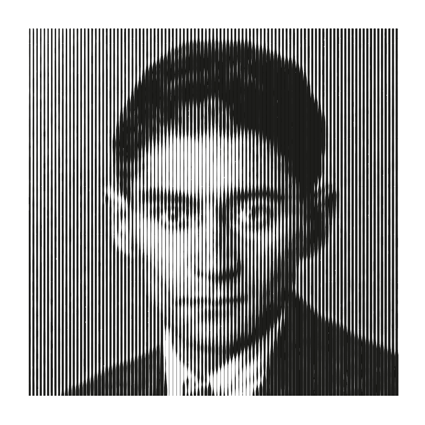 Parallel line drawing portraits of Franz Kafka CRAFTSMANSPACE