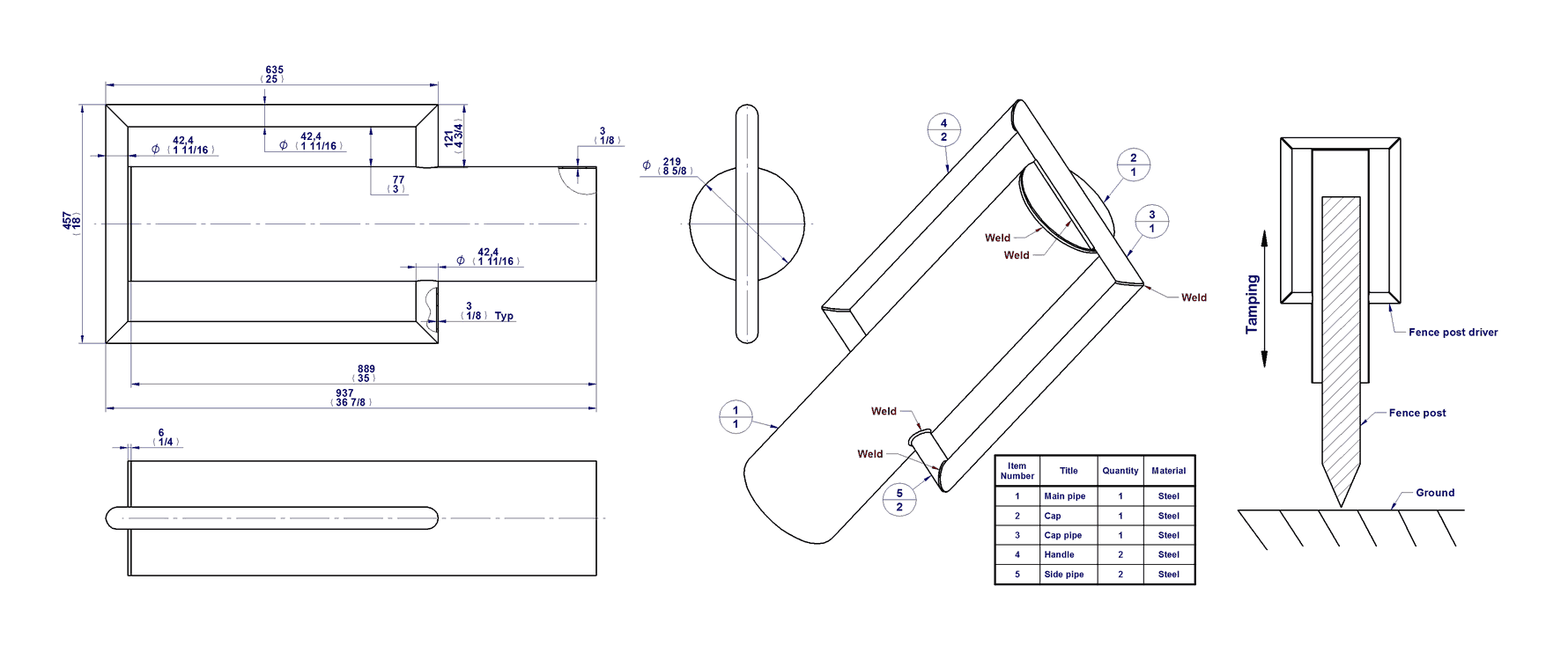 Fence post driver plan