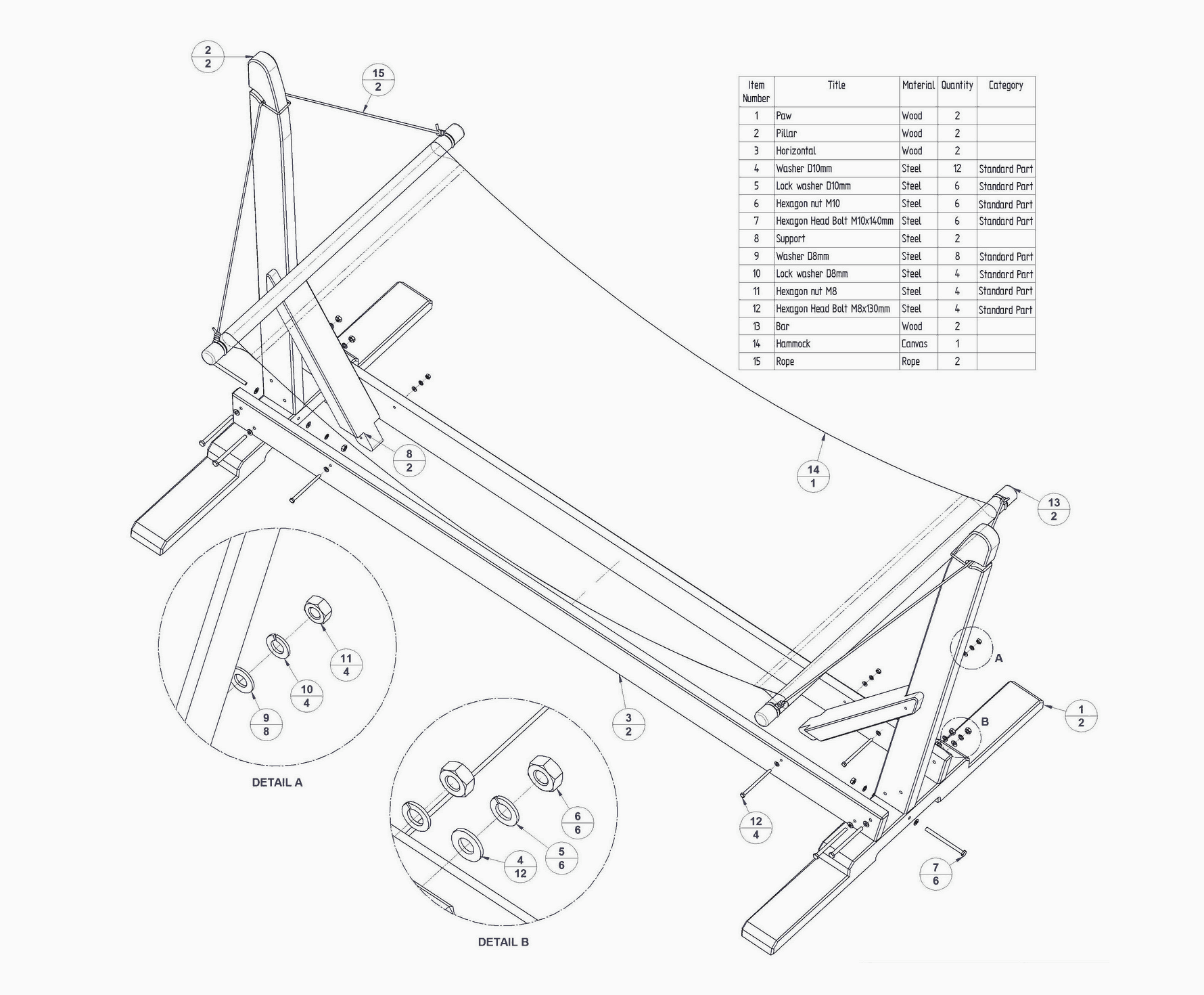 Garden hammock with stand plan