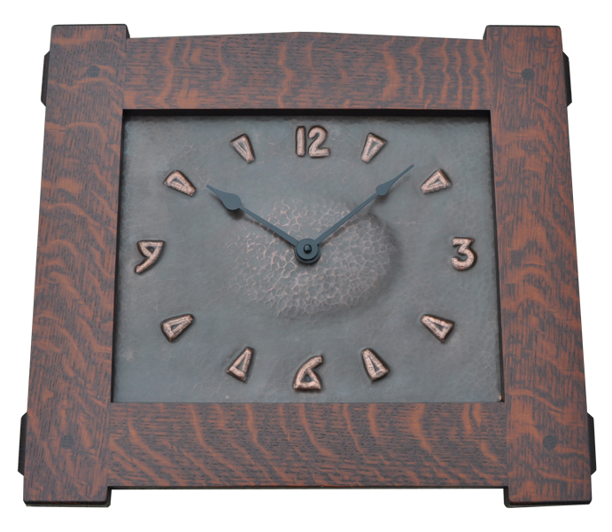 Arts and Crafts Style Hand Crafted Hand Hammered Copper Clocks and Karl