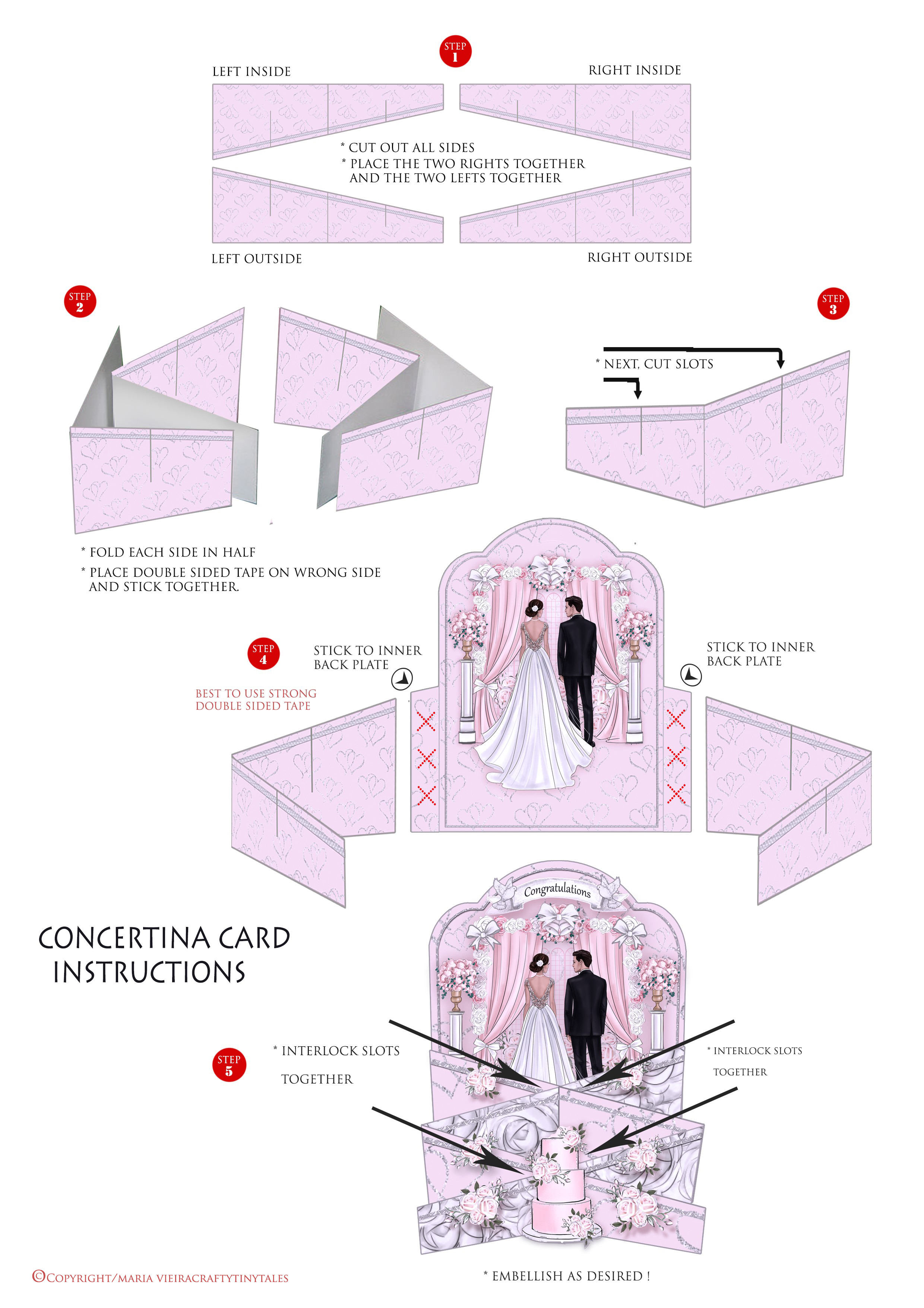 Wedding Day Concertina Card Kit CUP1121924_1784 Craftsuprint