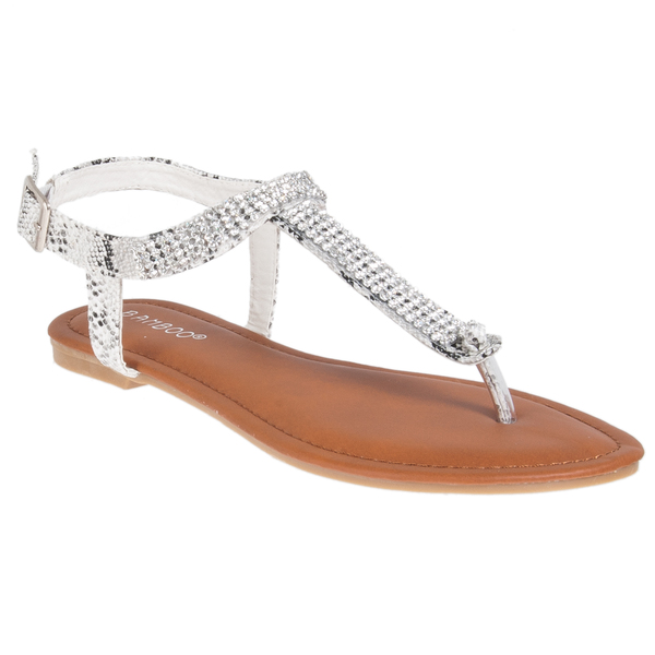 White Rhinestone Sandals