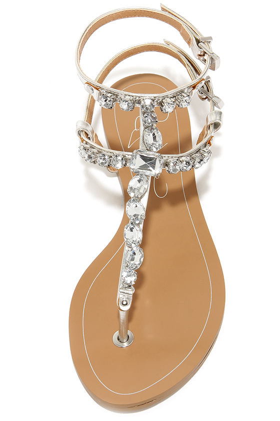 Silver Rhinestone Sandals