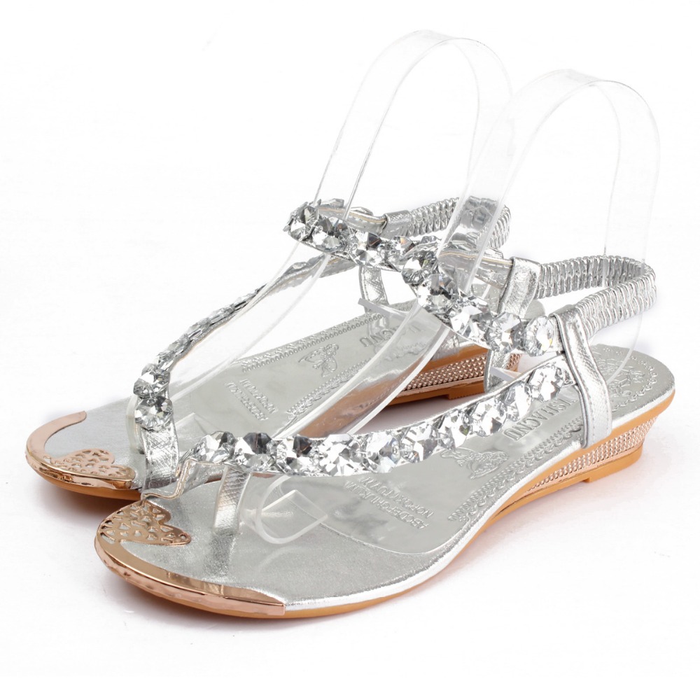 Silver Rhinestone Sandals