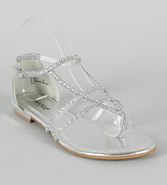 Silver Flat Sandals
