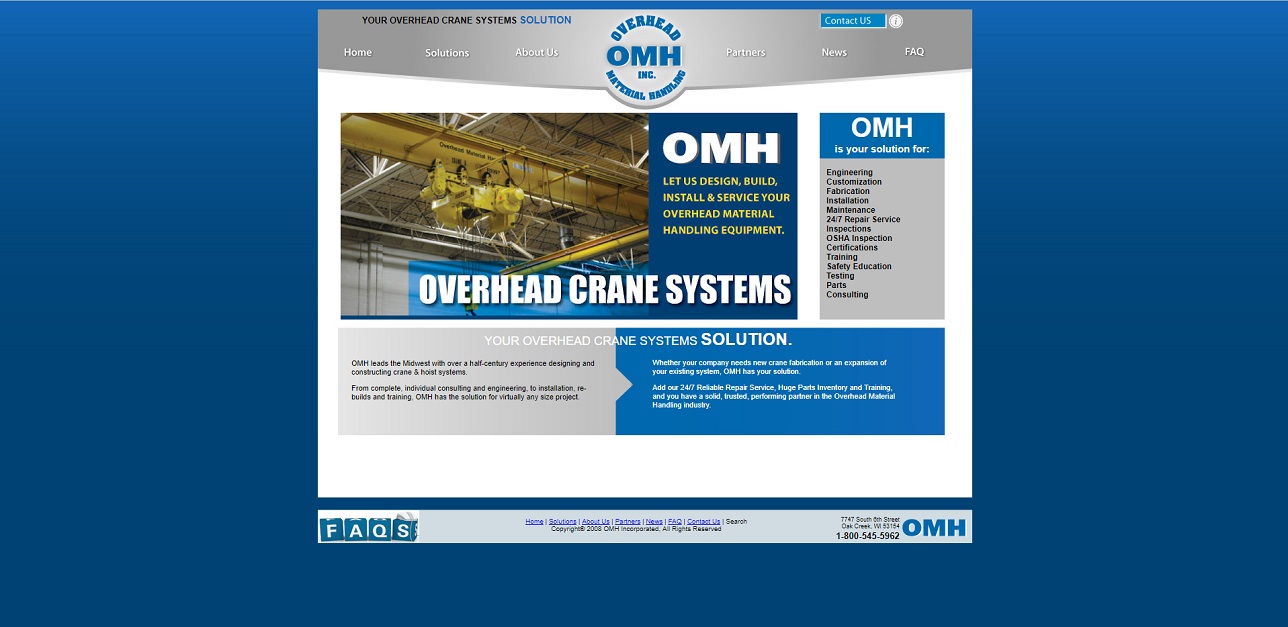 Overhead Material Handling, Inc. Crane Manufacturers