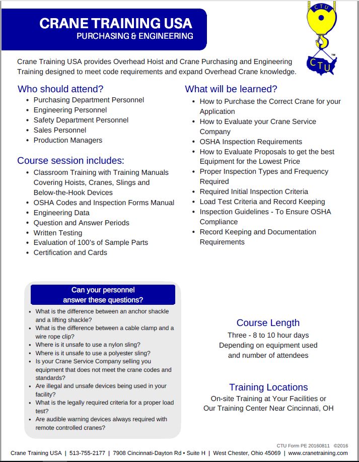 Purchasing & Engineering Training (730)