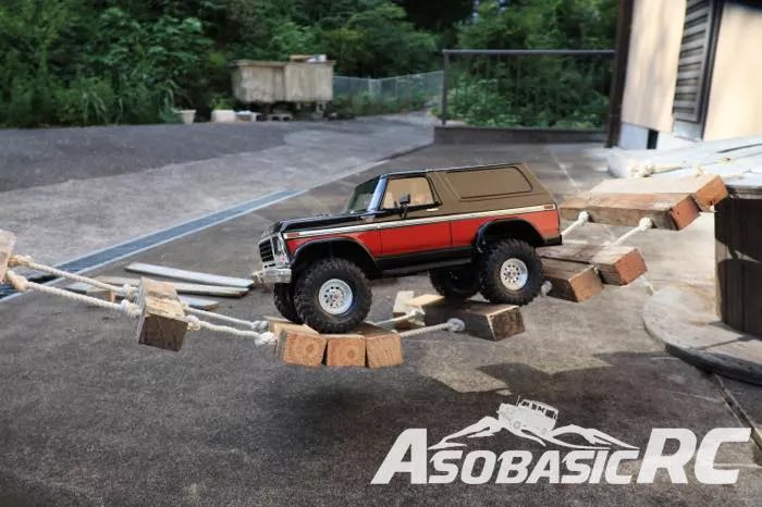 自作クローラーラジコンコース ロープ吊り橋を作ってみた