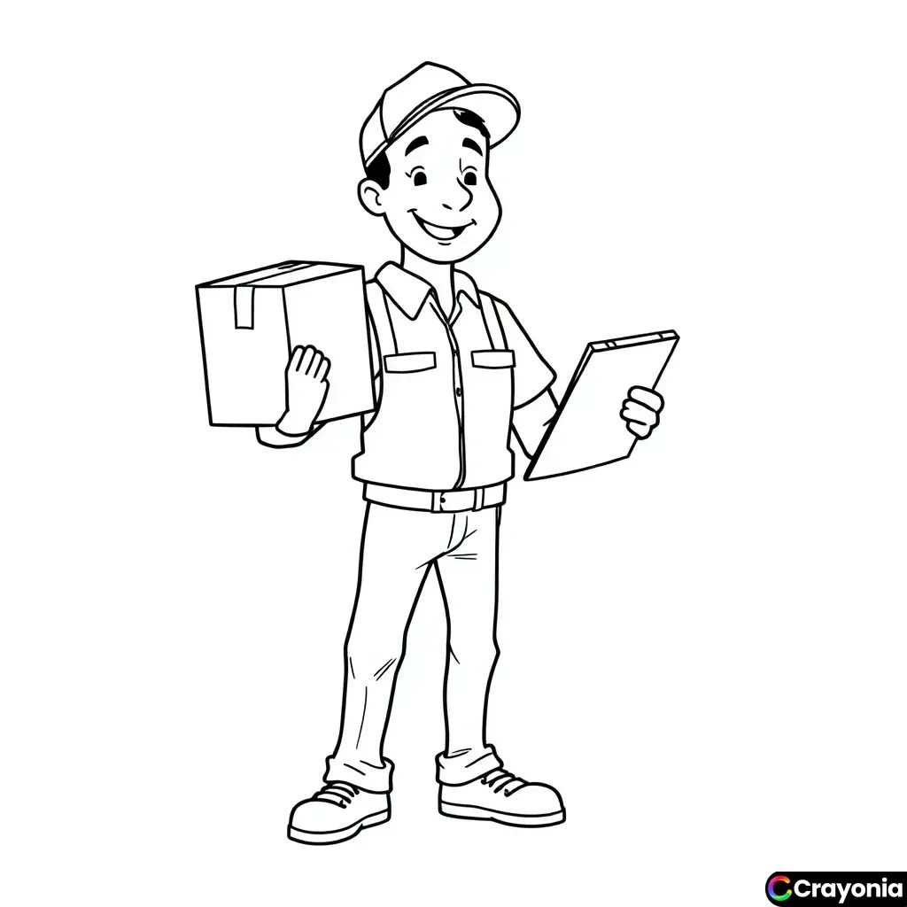 Delivery Man Coloring Pages Free Online Coloring Pages