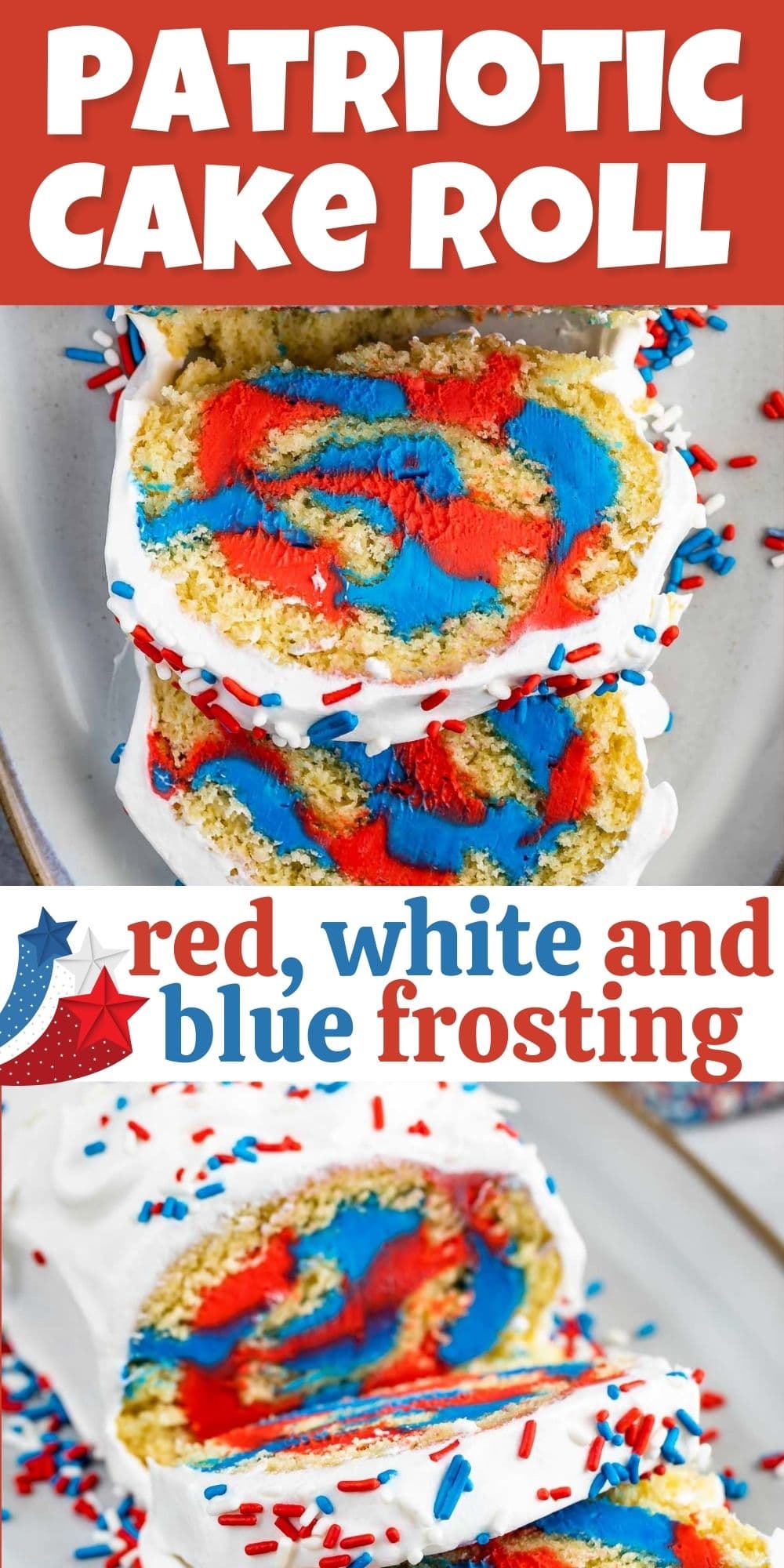 Patriotic Cake Roll (4th of July cake) Crazy for Crust