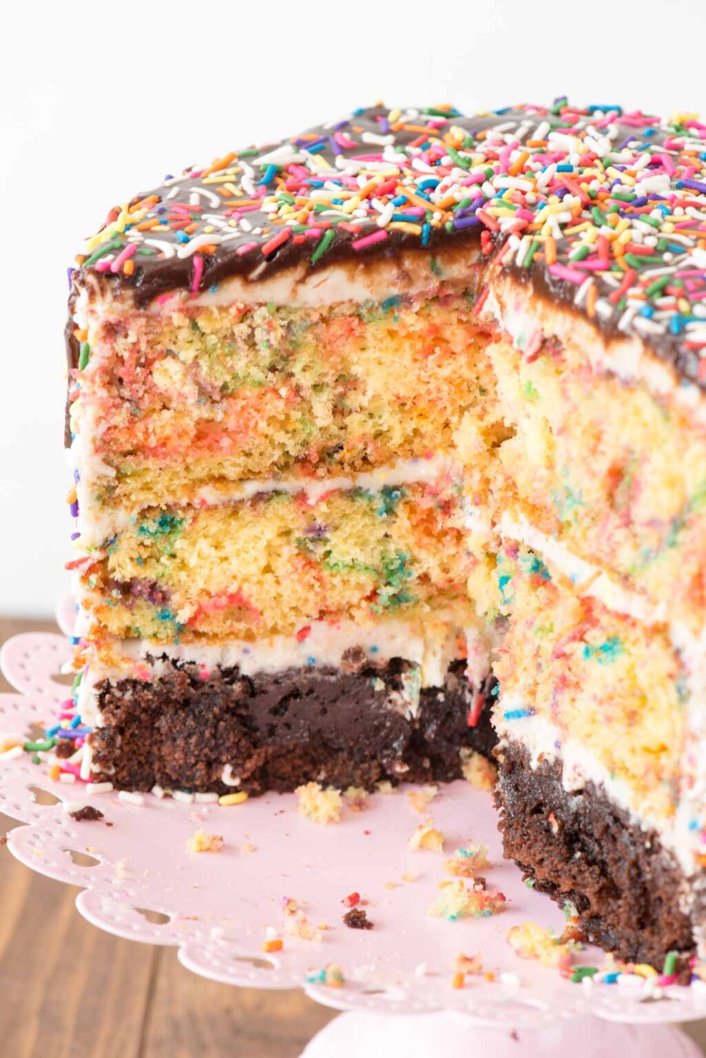 Funfetti Brownie Layer Cake Crazy for Crust