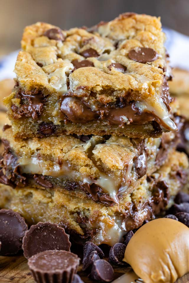Peanut Butter Cup Gooey Cookie Bars Crazy for Crust