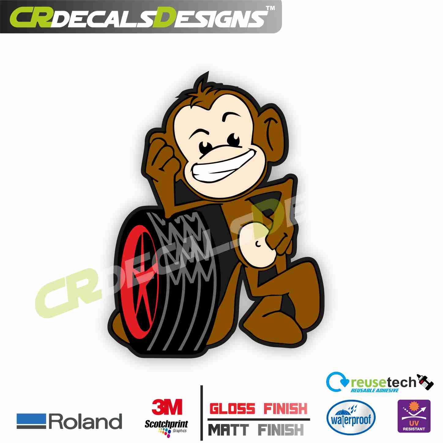 SHINNING MONKEY Sticker Logo [STICK On Motorcycle, Car, Laptop