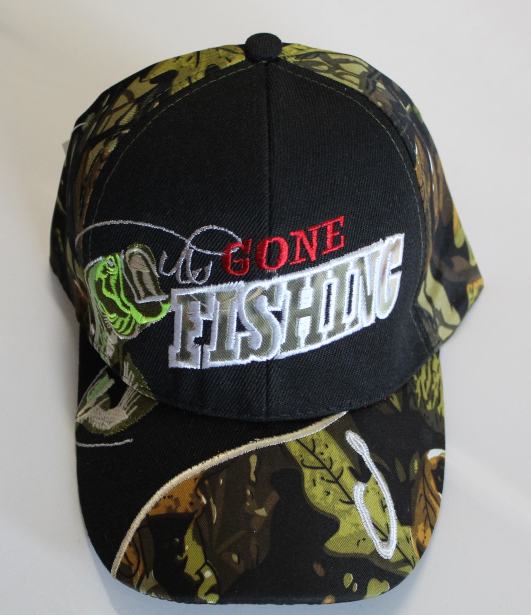 Gone Fishing Baseball Cap (Leaf) C & R Discount, Inc.