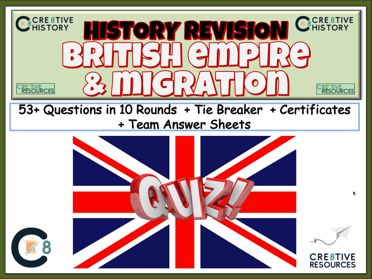 Cre8tive Resources British Empire and Migration Quiz