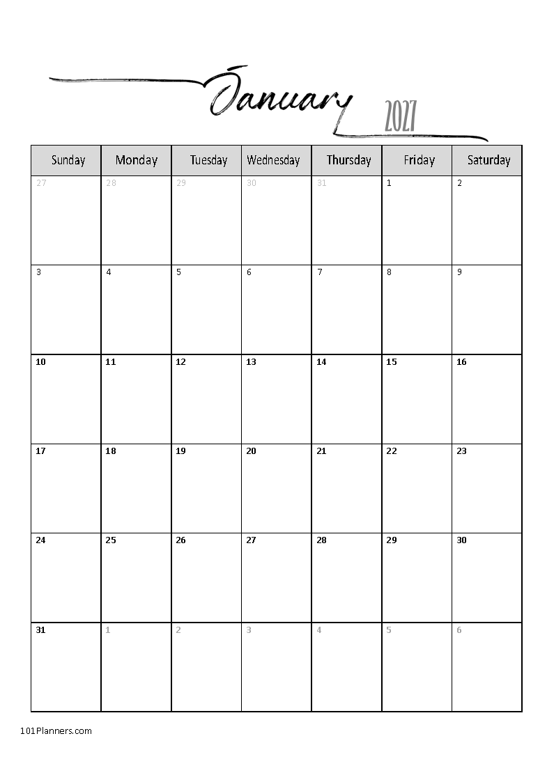january 2023 calendar portrait Free Printable January 2023 Calendar Customize Online