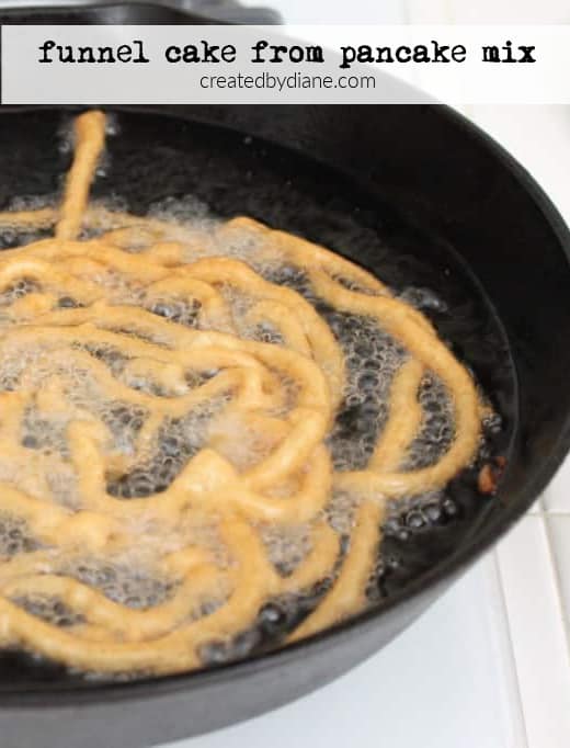 funnel cake with pancake mix Created by Diane