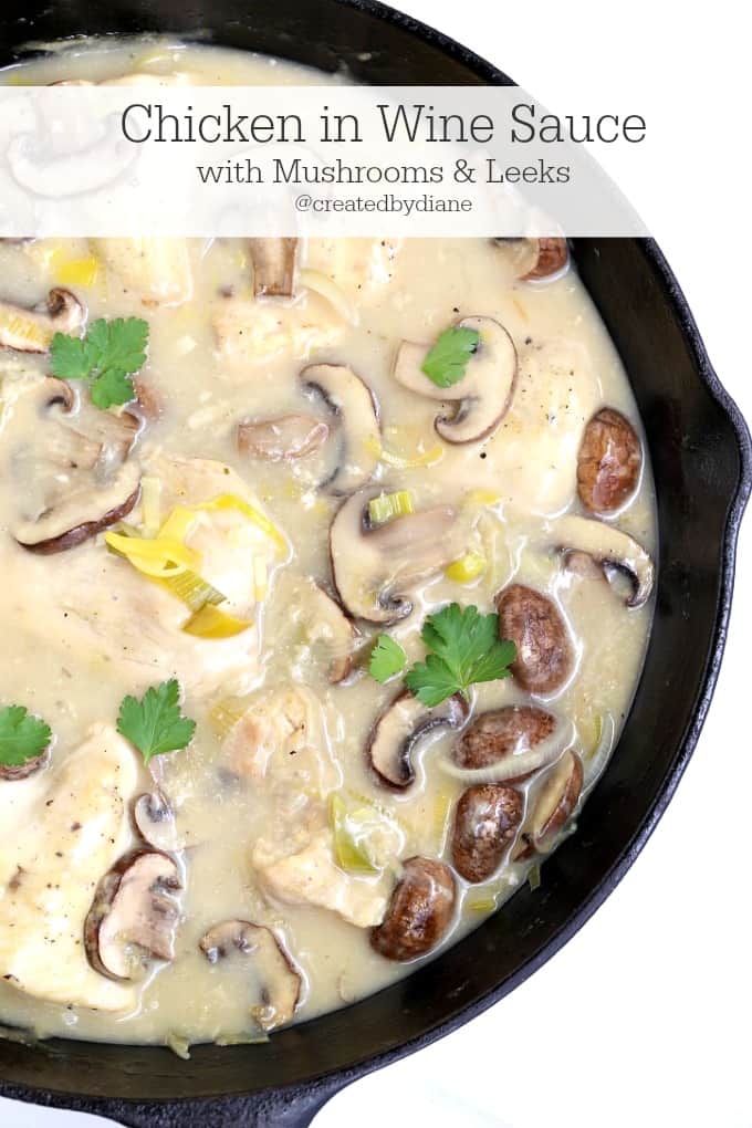 Chicken in Wine Sauce with Cheesy Rice Created by Diane