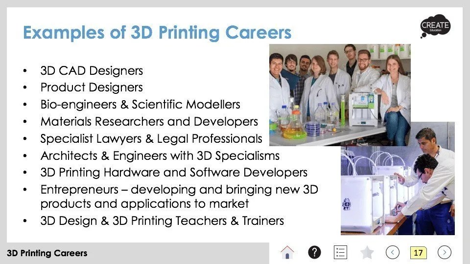 3D Printing Careers Presentation CREATE Education Project