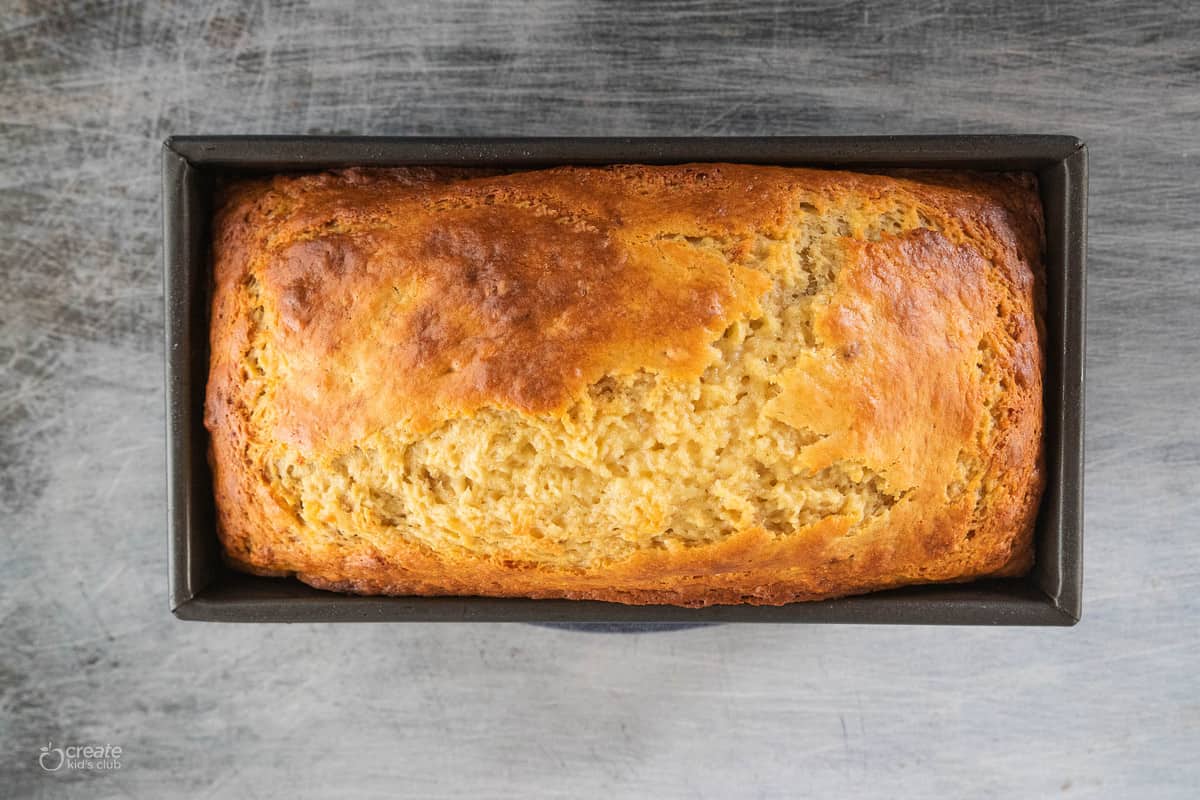 banana bread baked in loaf pan