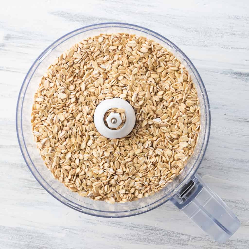 gluten free oats in food processor bowl