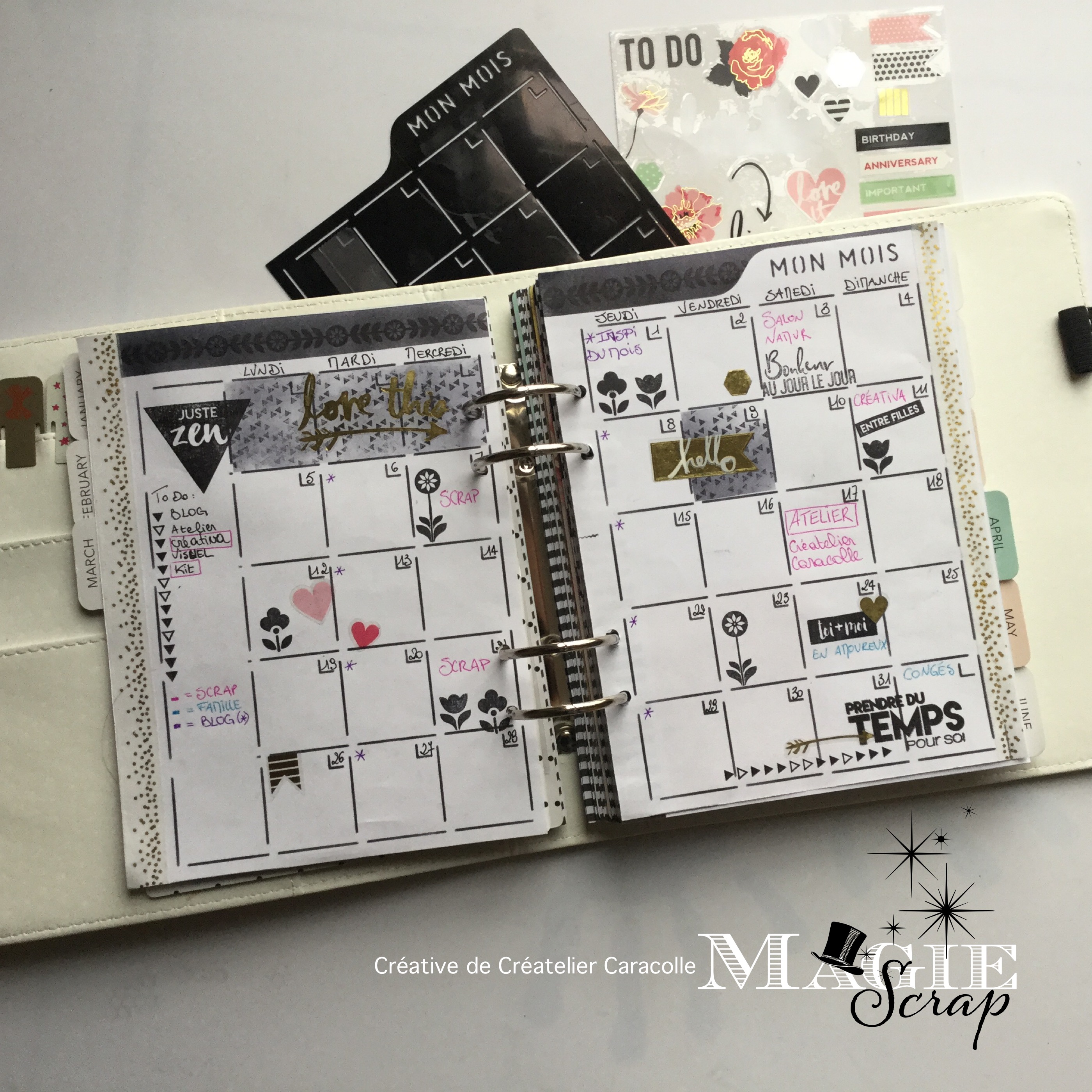 Le Bullet journal avec Magie Scrap Créatelier Caracolle