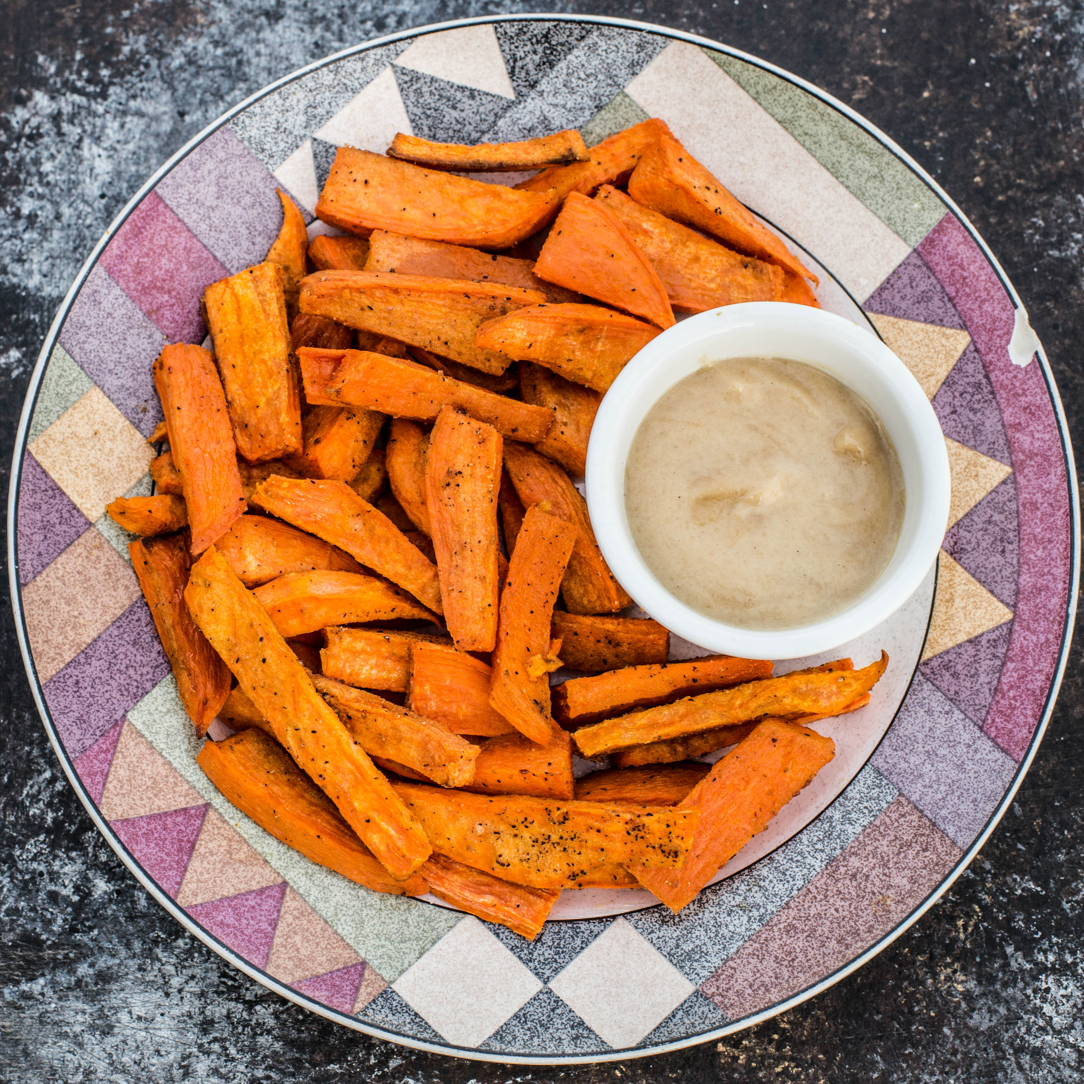 Sweet Potato Oven Fries with MapleGarlic Tahini Dip Create. Nourish